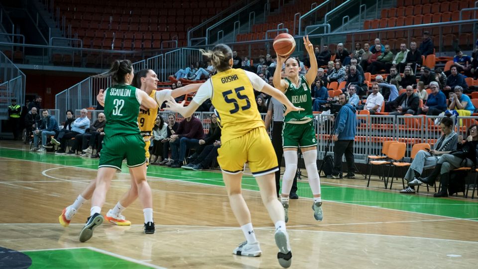 Hazel Finn in action for Ireland against Bosnia and Herzegovina. Photo: Basketball Ireland